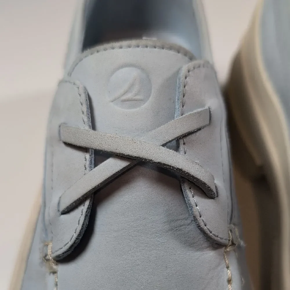 Sperry Women's Baby Blue Platform Leather Boat Shoes